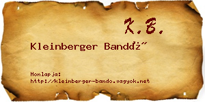 Kleinberger Bandó névjegykártya